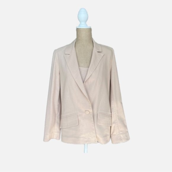 Linen Top Blazer Pants Three Piece Set Size Small - Picture 1 of 7